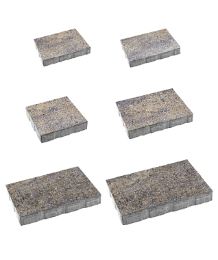 Тротуарная плитка АНТАРА - Искусственный камень Доломит, комплект из 6 видов плит